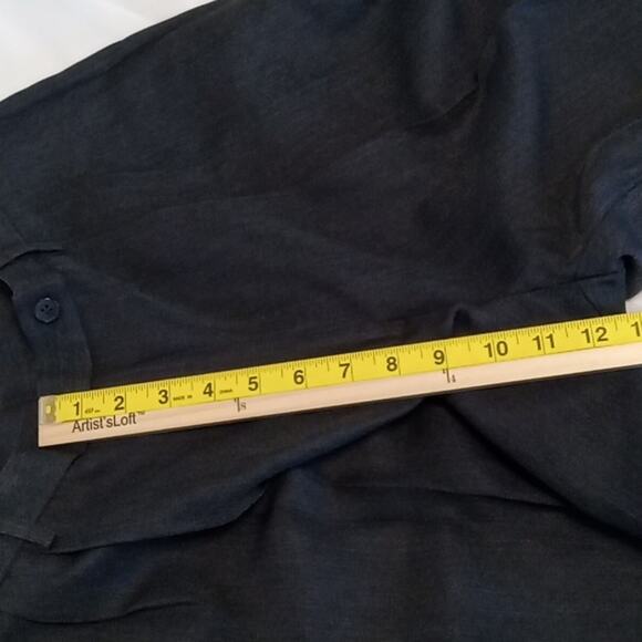 First Issue Women's Petite 12 Wide leg Black Pin Stripe high rise Pants. Office - Picture 8 of 9